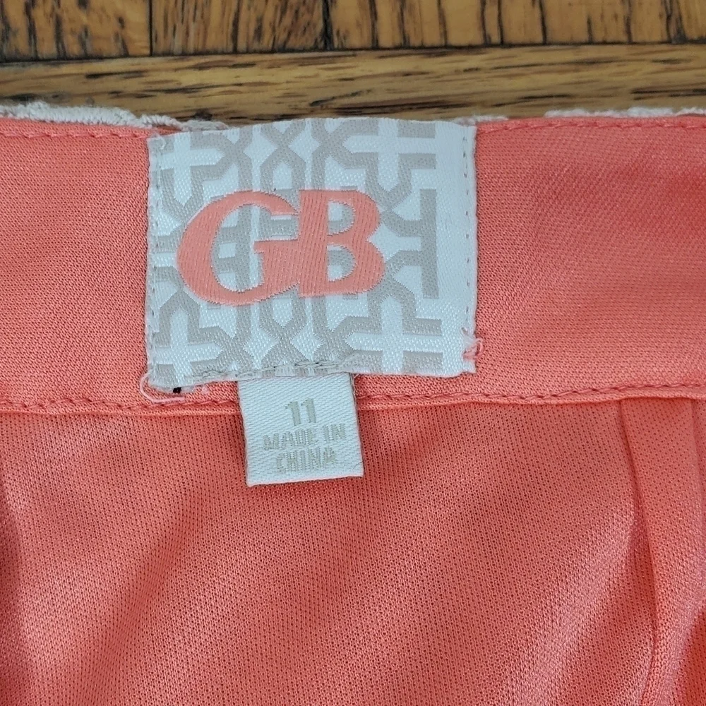 Gianni Bini Shorts Orange Cream Crochet Zip Boho Bohemian Size 11 GB